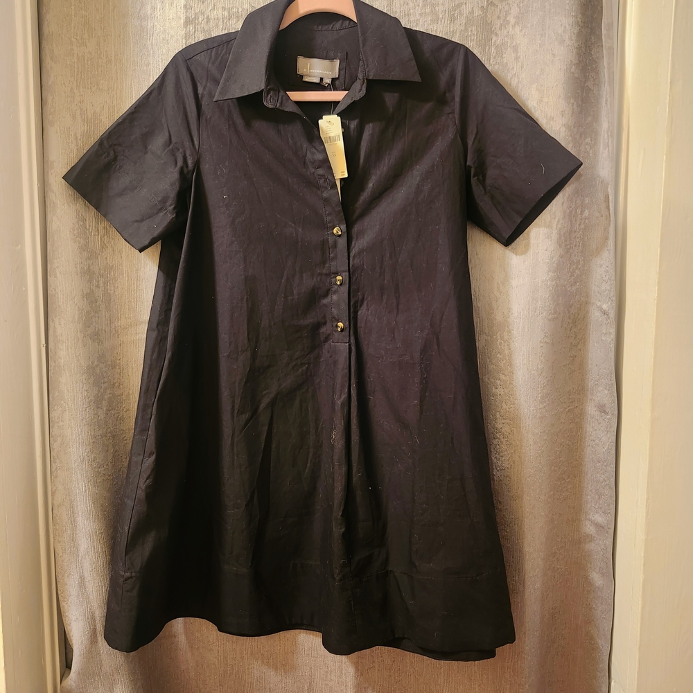Anthropologie Black Button-Up Dress